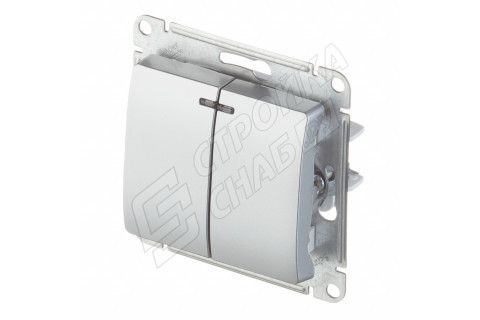 Выключатель Schneider Electric Glossa GSL000353 двухклавишный скрытая установка алюминий IP20 с подсветкой Выключатель Schneider Electric Glossa GSL000353 двухклавишный скрытая установка алюминий IP20 с подсветкой