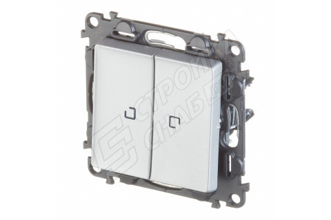 Выключатель Legrand Valena LIFE 752628 двухклавишный скрытая установка алюминий с подсветкой Выключатель Legrand Valena LIFE 752628 двухклавишный скрытая установка алюминий с подсветкой