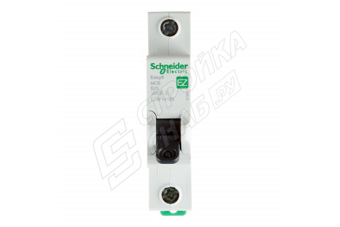 Автоматический выключатель Schneider Electric Easy9 (EZ9F14125) 1P 25А тип B 4,5 кА 220 В на DIN-рейку Автоматический выключатель Schneider Electric Easy9 (EZ9F14125) 1P 25А тип B 4,5 кА 220 В на DIN-рейку