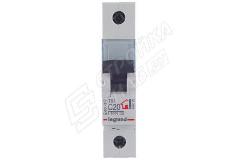 Автоматический выключатель Legrand TX3 (404029) 1P 20А тип C 6 кА 230-400 В на DIN-рейку Автоматический выключатель Legrand TX3 (404029) 1P 20А тип C 6 кА 230-400 В на DIN-рейку