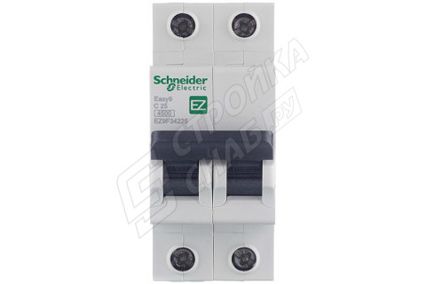 Автоматический выключатель Schneider Electric Easy9 (EZ9F34225) 2P 25А тип C 4,5 кА 400 В на DIN-рейку Автоматический выключатель Schneider Electric Easy9 (EZ9F34225) 2P 25А тип C 4,5 кА 400 В на DIN-рейку