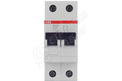 Автоматический выключатель ABB SH202L (2CDS242001R0204) 2P 20А тип C 4,5 кА 400 В на DIN-рейку Автоматический выключатель ABB SH202L (2CDS242001R0204) 2P 20А тип C 4,5 кА 400 В на DIN-рейку