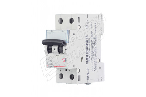 Автоматический выключатель Legrand TX3 (404043) 2P 20А тип C 6 кА 230-400 В на DIN-рейку Автоматический выключатель Legrand TX3 (404043) 2P 20А тип C 6 кА 230-400 В на DIN-рейку