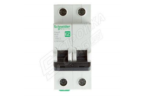 Автоматический выключатель Schneider Electric Easy9 (EZ9F34250) 2P 50А тип C 4,5 кА 220 В на DIN-рейку Автоматический выключатель Schneider Electric Easy9 (EZ9F34250) 2P 50А тип C 4,5 кА 220 В на DIN-рейку