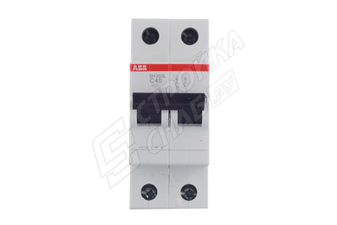 Автоматический выключатель ABB SH202L (2CDS242001R0404) 2P 40А тип C 4,5 кА 400 В на DIN-рейку Автоматический выключатель ABB SH202L (2CDS242001R0404) 2P 40А тип C 4,5 кА 400 В на DIN-рейку
