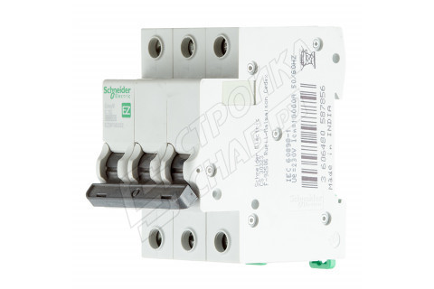 Автоматический выключатель Schneider Electric Easy9 (EZ9F56332) 3P 32А тип C 6 кА 220 В на DIN-рейку Автоматический выключатель Schneider Electric Easy9 (EZ9F56332) 3P 32А тип C 6 кА 220 В на DIN-рейку
