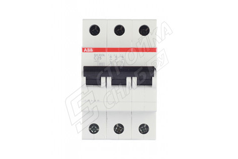 Автоматический выключатель ABB SH203L (2CDS243001R0254) 3P 25А тип C 4,5 кА 400 В на DIN-рейку Автоматический выключатель ABB SH203L (2CDS243001R0254) 3P 25А тип C 4,5 кА 400 В на DIN-рейку