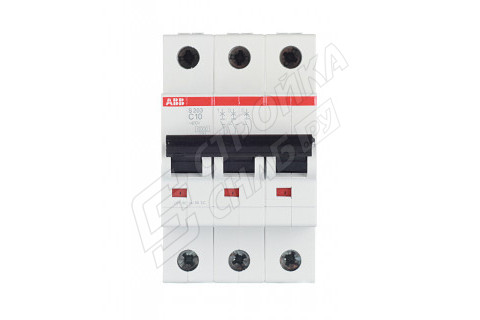 Автоматический выключатель ABB S203 (2CDS253001R0104) 3P 10А тип C 6 кА 400 В на DIN-рейку Автоматический выключатель ABB S203 (2CDS253001R0104) 3P 10А тип C 6 кА 400 В на DIN-рейку