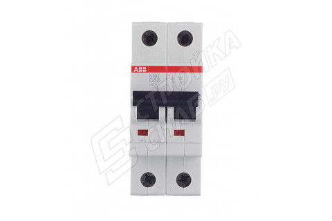 Автоматический выключатель ABB S202 (2CDS252001R0634) 2P 63А тип C 6 кА 400 В на DIN-рейку Автоматический выключатель ABB S202 (2CDS252001R0634) 2P 63А тип C 6 кА 400 В на DIN-рейку