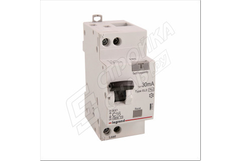 Автомат дифференциальный Legrand RX3 (419399) 16А 30 мА 1P+N тип AC 6 кА Автомат дифференциальный Legrand RX3 (419399) 16А 30 мА 1P+N тип AC 6 кА