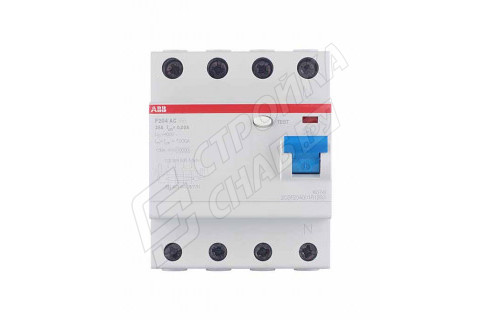 УЗО ABB F204 (2CSF204001R1250) 25А 30 мА 4P тип AC 10 кА УЗО ABB F204 (2CSF204001R1250) 25А 30 мА 4P тип AC 10 кА