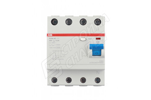 УЗО ABB F204 (2CSF204001R3400) 40А 300 мА 4P тип AC 10 кА УЗО ABB F204 (2CSF204001R3400) 40А 300 мА 4P тип AC 10 кА