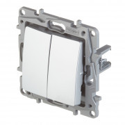 Выключатель Legrand Etika 672402 двухклавишный скрытая установка алюминий Выключатель Legrand Etika 672402 двухклавишный скрытая установка алюминий