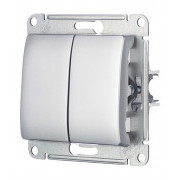 Выключатель Schneider Electric Glossa GSL000351 двухклавишный скрытая установка алюминий Выключатель Schneider Electric Glossa GSL000351 двухклавишный скрытая установка алюминий