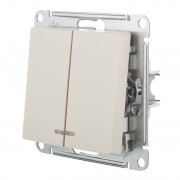Выключатель Schneider Electric Atlas Design ATN000253 двухклавишный скрытая установка бежевый с подсветкой Выключатель Schneider Electric Atlas Design ATN000253 двухклавишный скрытая установка бежевый с подсветкой