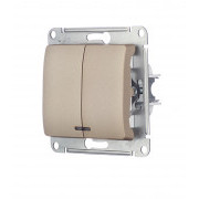 Выключатель Schneider Electric Glossa GSL000453 двухклавишный скрытая установка титан с подсветкой Выключатель Schneider Electric Glossa GSL000453 двухклавишный скрытая установка титан с подсветкой