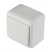 Выключатель Legrand Quteo 782330 одноклавишный открытая установка серый IP44 влагозащищенный
