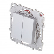 Переключатель Schneider Electric Unica NEW NU521530 двухклавишный перекрестный скрытая установка алюминий Переключатель Schneider Electric Unica NEW NU521530 двухклавишный перекрестный скрытая установка алюминий