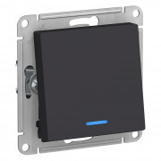 Переключатель Schneider Electric Atlas Design ATN001063 одноклавишный на 2 направления скрытая установка карбон с подсветкой