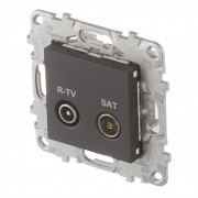 Розетка телевизионная Schneider Electric Unica NEW NU545654 проходная R-TV-SAT скрытая установка антрацит Розетка телевизионная Schneider Electric Unica NEW NU545654 проходная R-TV-SAT скрытая установка антрацит