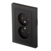 Розетка с рамкой Schneider Electric Atlas Design ATN001020 двойная скрытая установка карбон без заземления Розетка с рамкой Schneider Electric Atlas Design ATN001020 двойная скрытая установка карбон без заземления