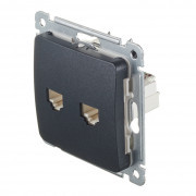 Розетка компьютерная HEGEL Master РСКК-440-08 скрытая установка черная два модуля RJ45 cat 5e Розетка компьютерная HEGEL Master РСКК-440-08 скрытая установка черная два модуля RJ45 cat 5e